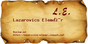 Lazarovics Elemér névjegykártya