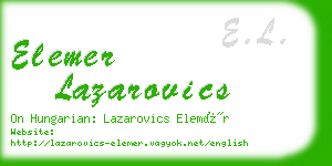 elemer lazarovics business card